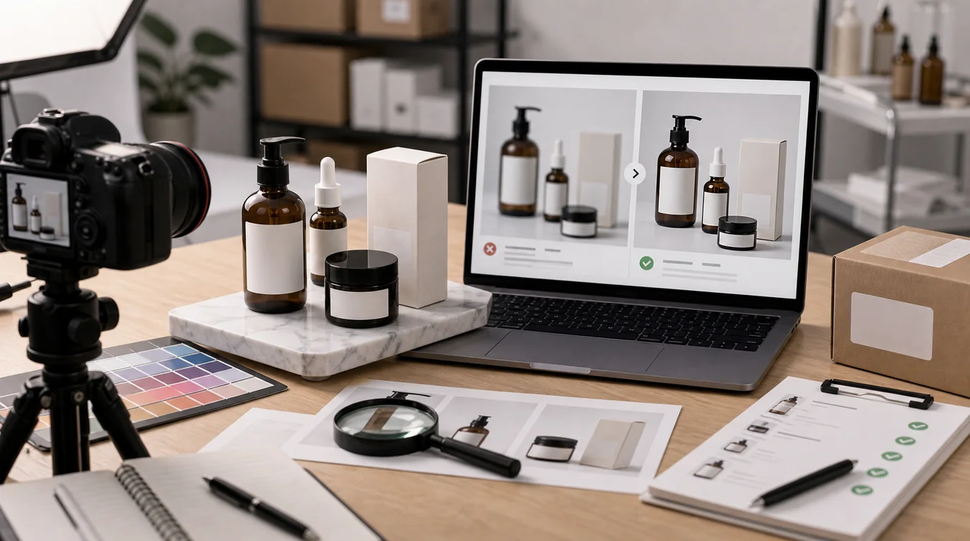 AI product photo workflow preserving logo and label details