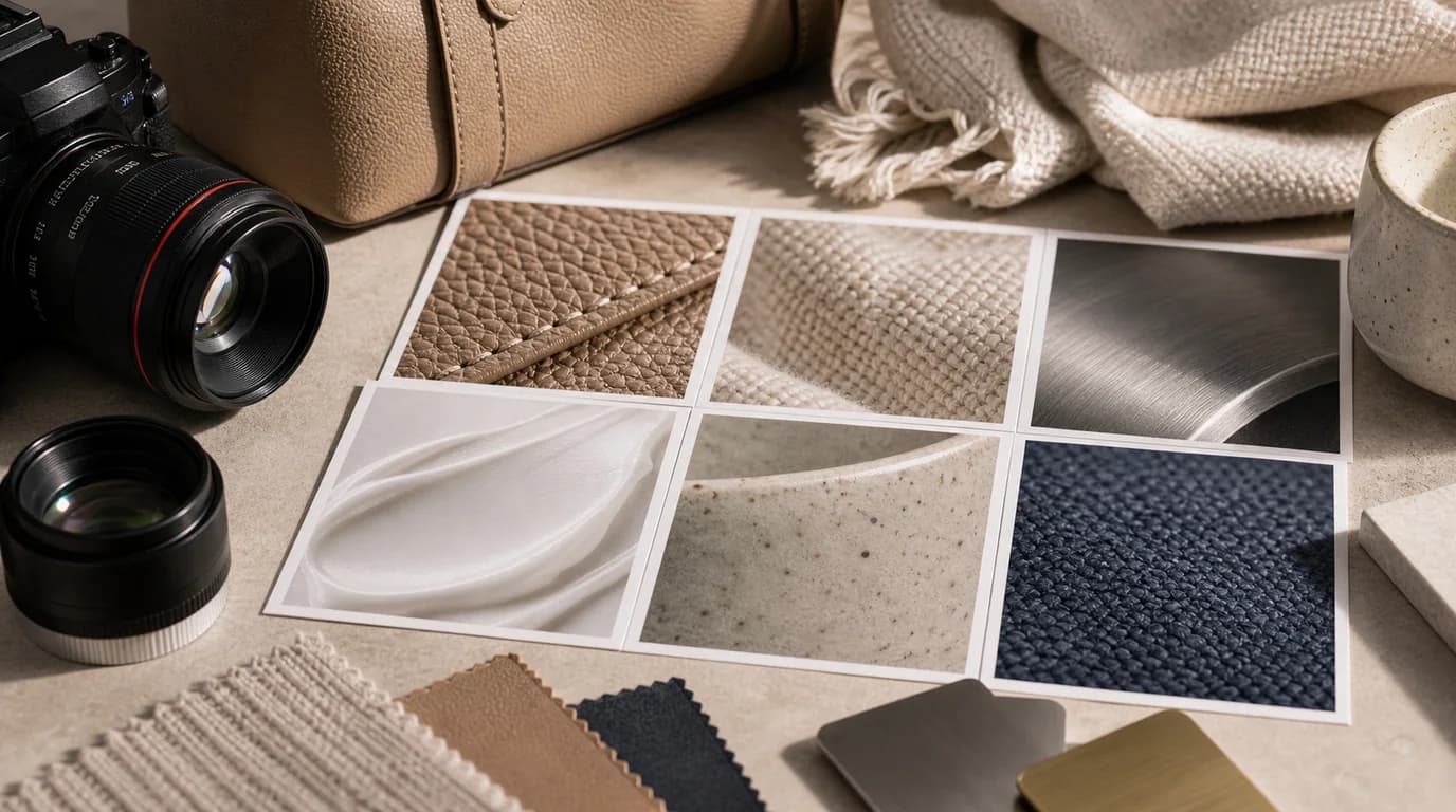 AI generated close-up product photo showing material texture